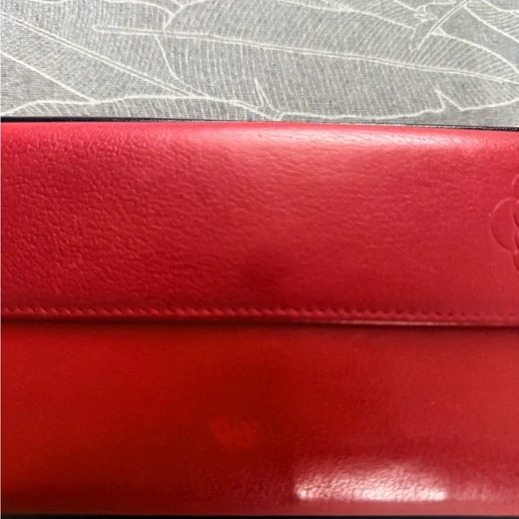 Red Leather Camellia Wallet
